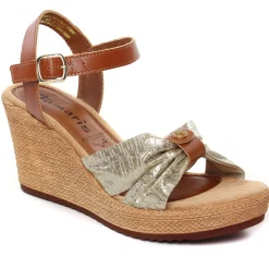 Nu-Pieds Compensés Tamaris 28346 Cuoio Gold