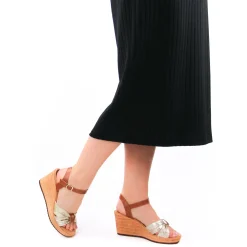 Nu-Pieds Compensés Tamaris 28346 Cuoio Gold