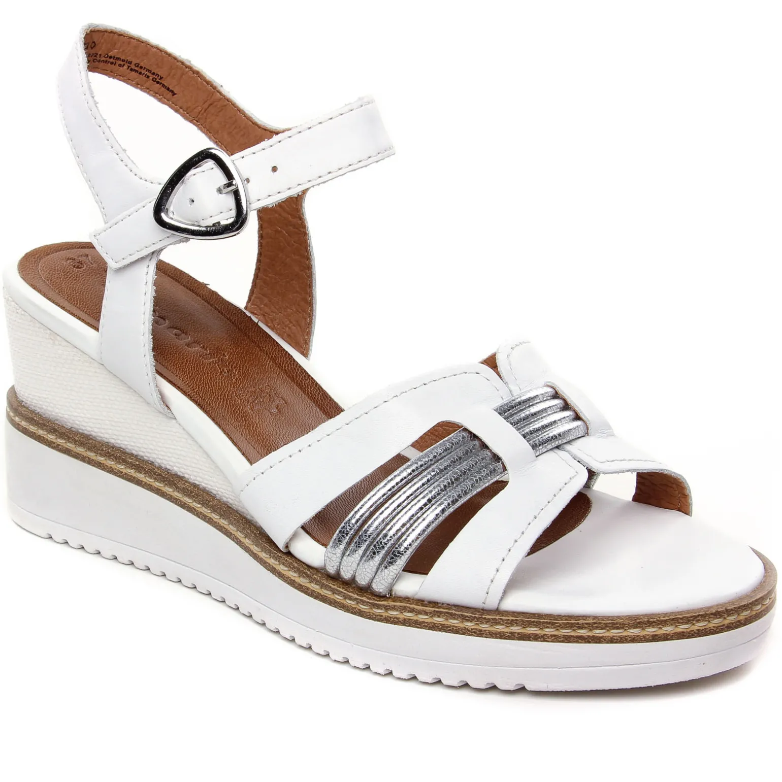 Nu-Pieds Compensés Tamaris 28243 White Silver