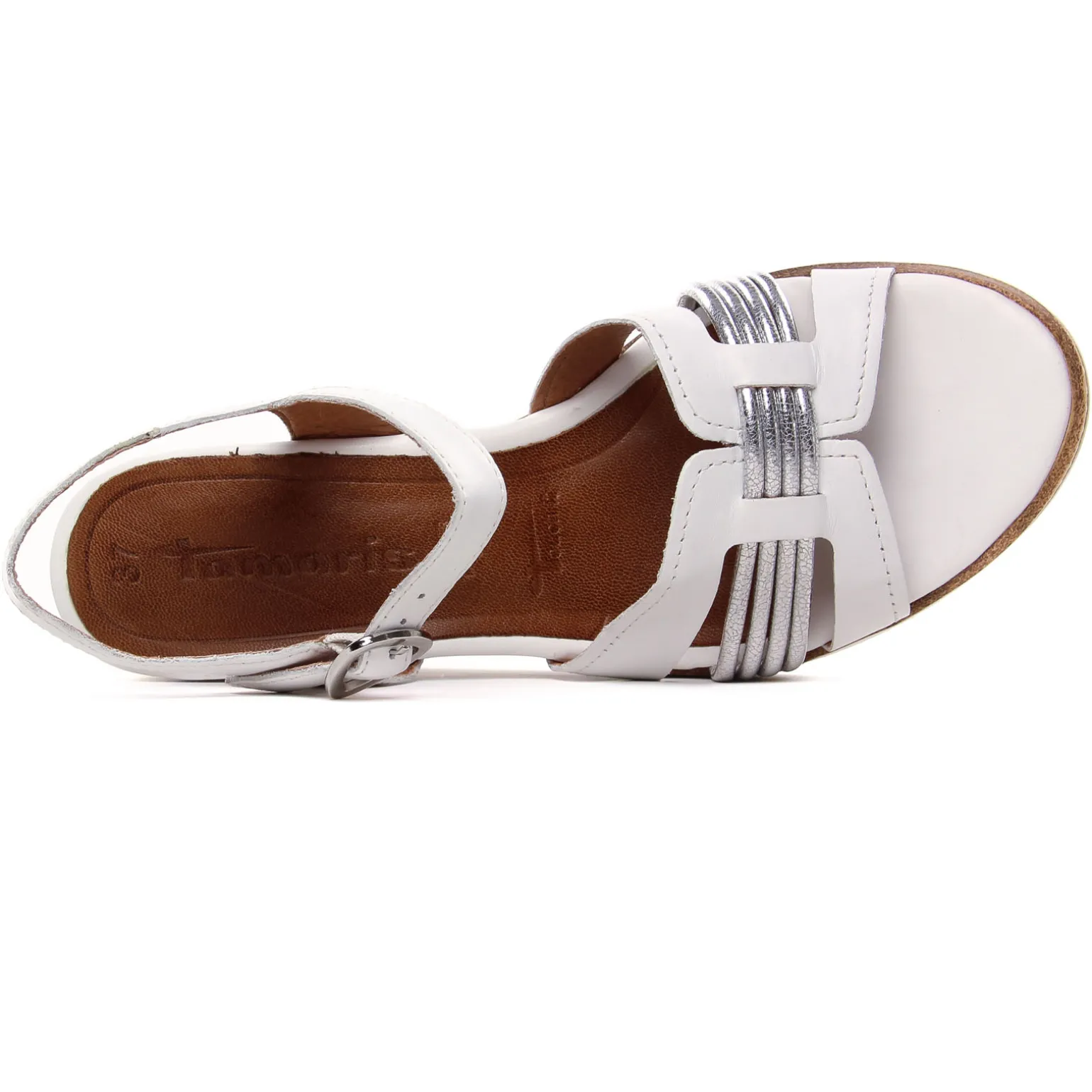 Nu-Pieds Compensés Tamaris 28243 White Silver