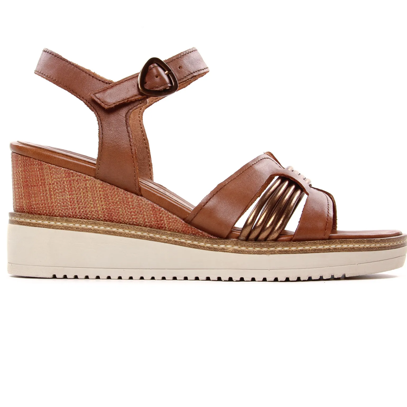 Nu-Pieds Compensés Tamaris 28243 Cognac Copper