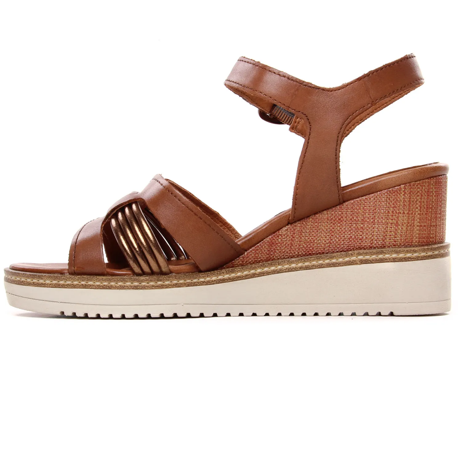 Nu-Pieds Compensés Tamaris 28243 Cognac Copper