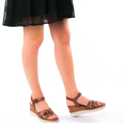 Nu-Pieds Compensés Tamaris 28243 Cognac Copper