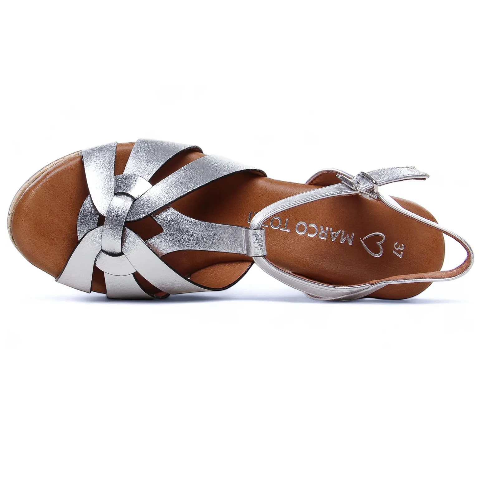 Nu-Pieds Semelle Liège Marco Tozzi 28394 Silver