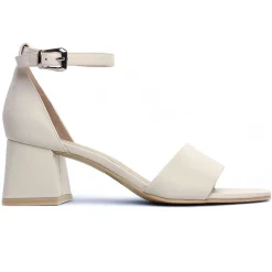 Nu-Pieds Talons Hauts Caprice 28302 Offwhite Nappa