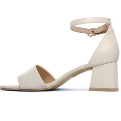 Nu-Pieds Talons Hauts Caprice 28302 Offwhite Nappa