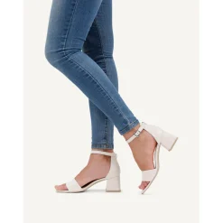 Nu-Pieds Talons Hauts Caprice 28302 Offwhite Nappa