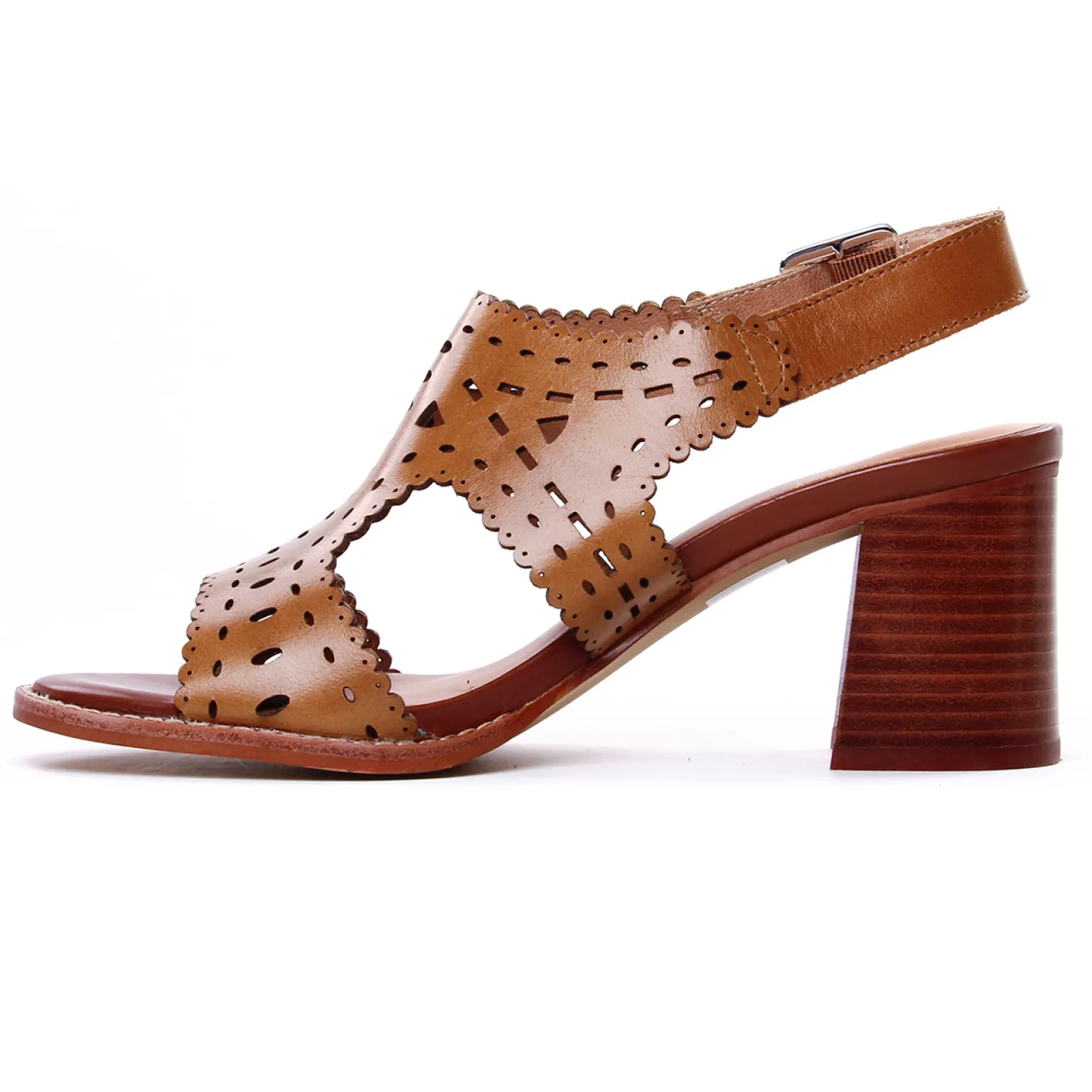 Nu-Pieds Talons Hauts Emilie Karston Lisa Cognac