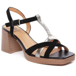 Nu-Pieds Talons Hauts Fugitive Jess Velour Noir