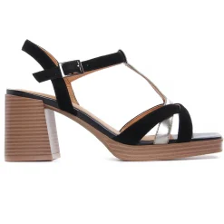 Nu-Pieds Talons Hauts Fugitive Jess Velour Noir