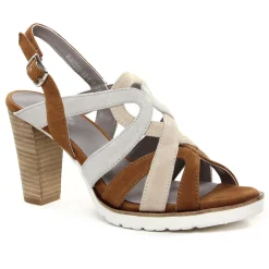 Nu-Pieds Talons Hauts Regarde Le Ciel Sylvie-63 Beige Marron