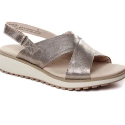 Sandales Compensées Caprice 28703 Taupe Metallic