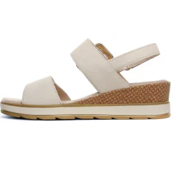 Sandales Compensées Caprice 28753 Snow Nubuc