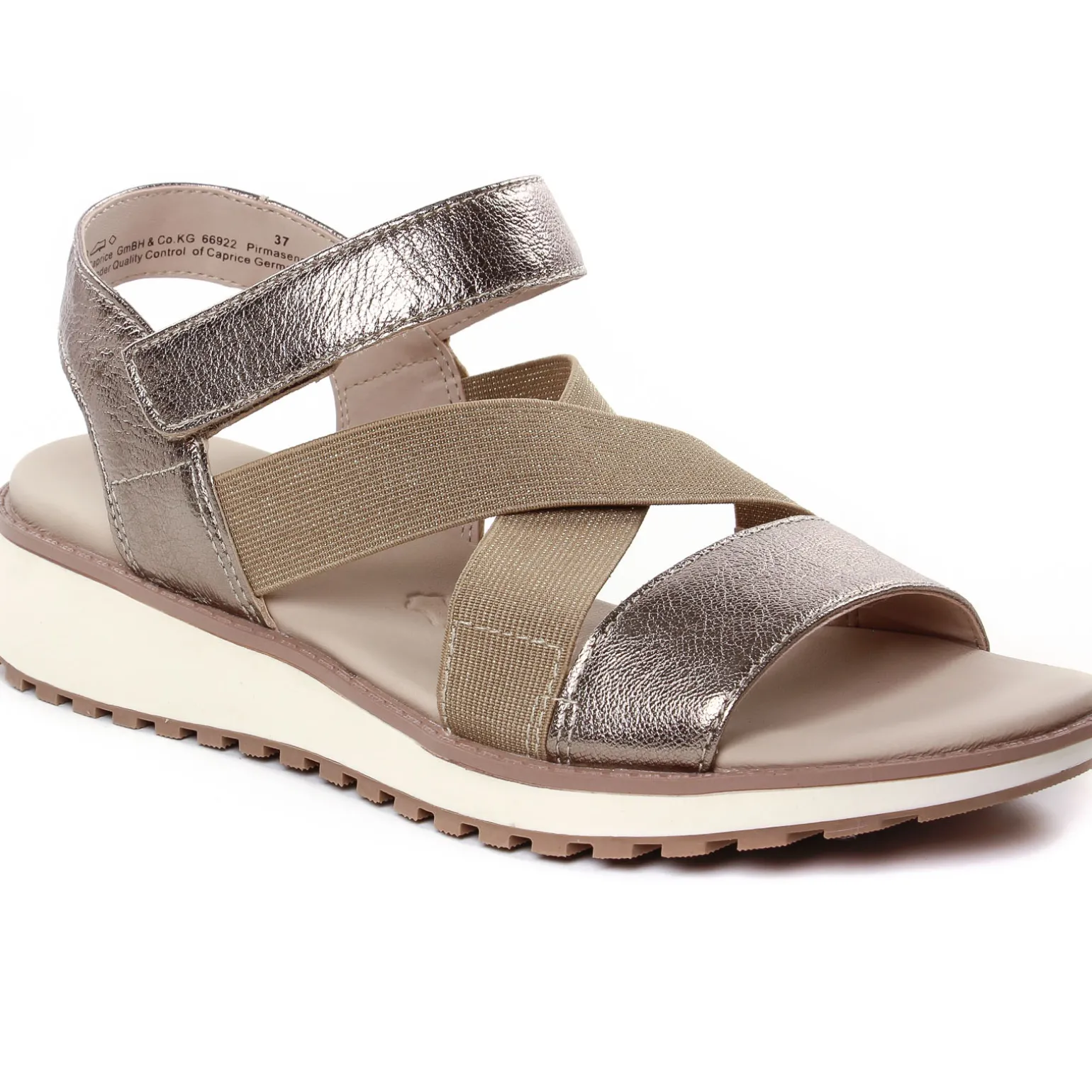 Sandales Compensées Caprice 28704 Taupe Metallic