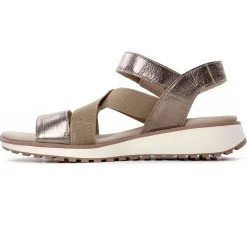 Sandales Compensées Caprice 28704 Taupe Metallic