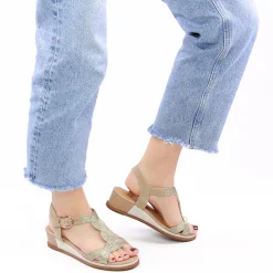 Sandales Compensées Fugitive Isy Gold