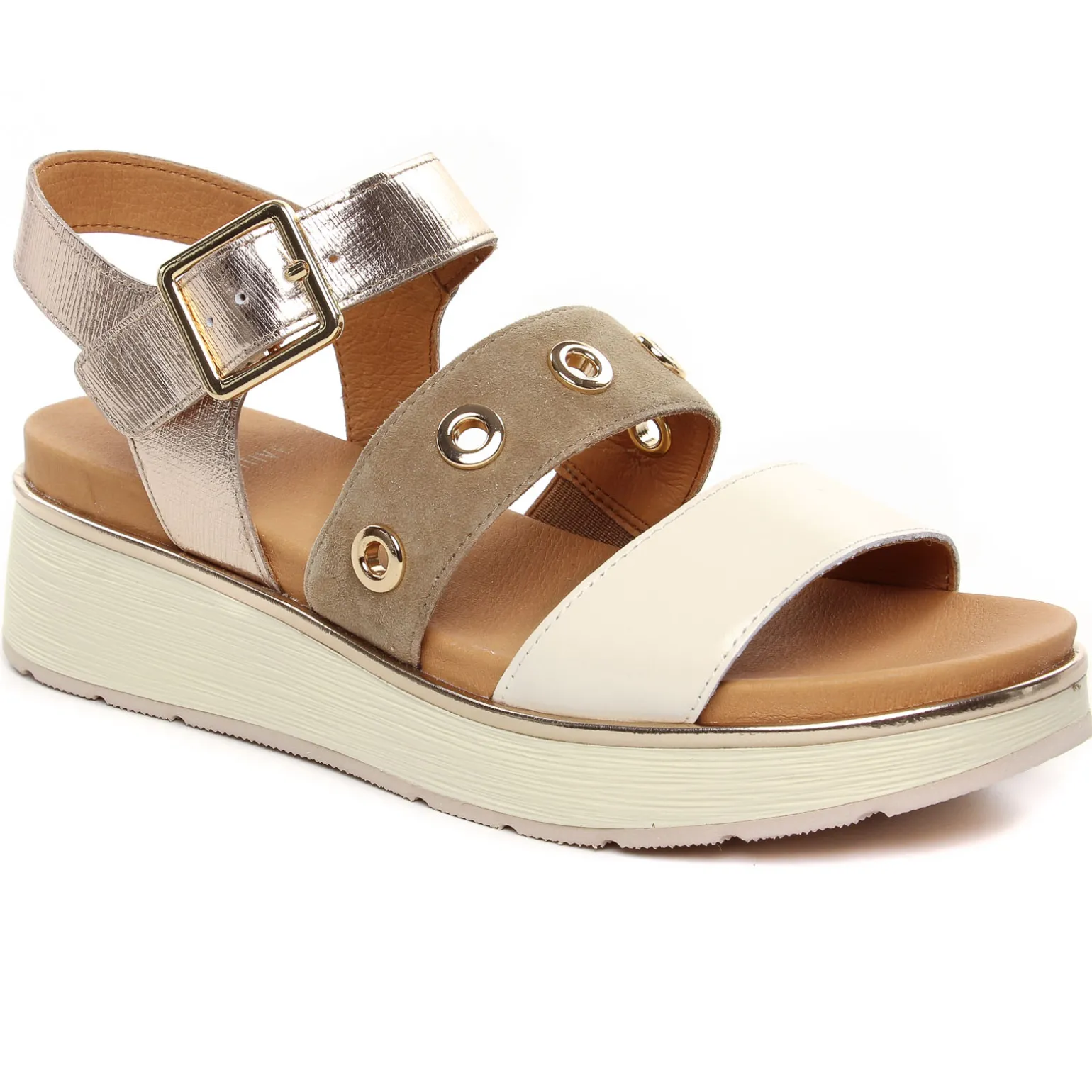 Sandales Compensées Fugitive Kinoa Platine