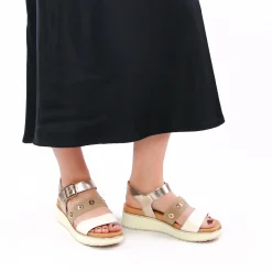 Sandales Compensées Fugitive Kinoa Platine