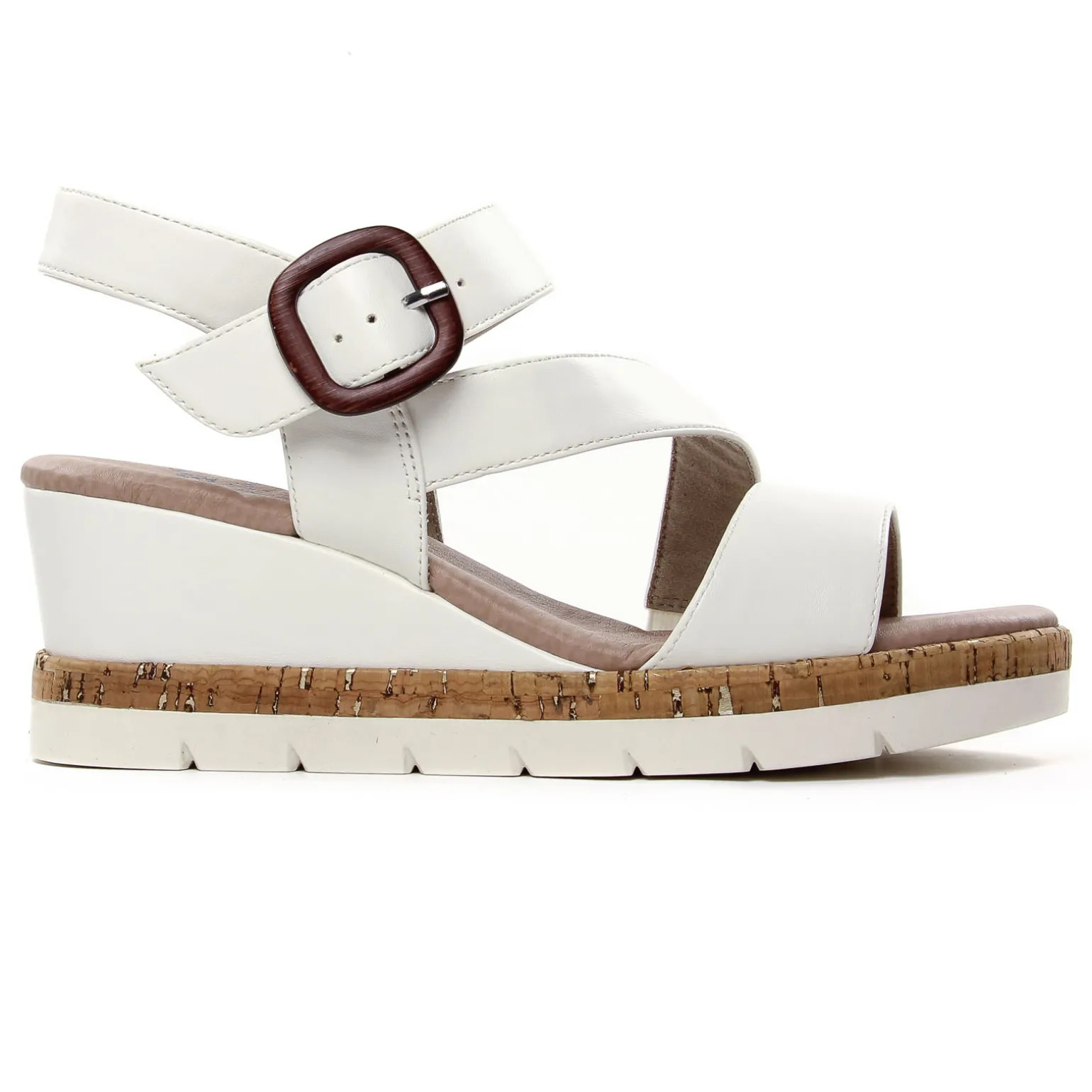 Sandales Compensées Jana 28370 White