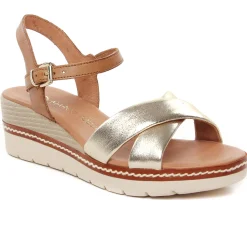 Sandales Compensées Marco Tozzi 28722 Gold Comb