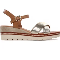 Sandales Compensées Marco Tozzi 28722 Gold Comb