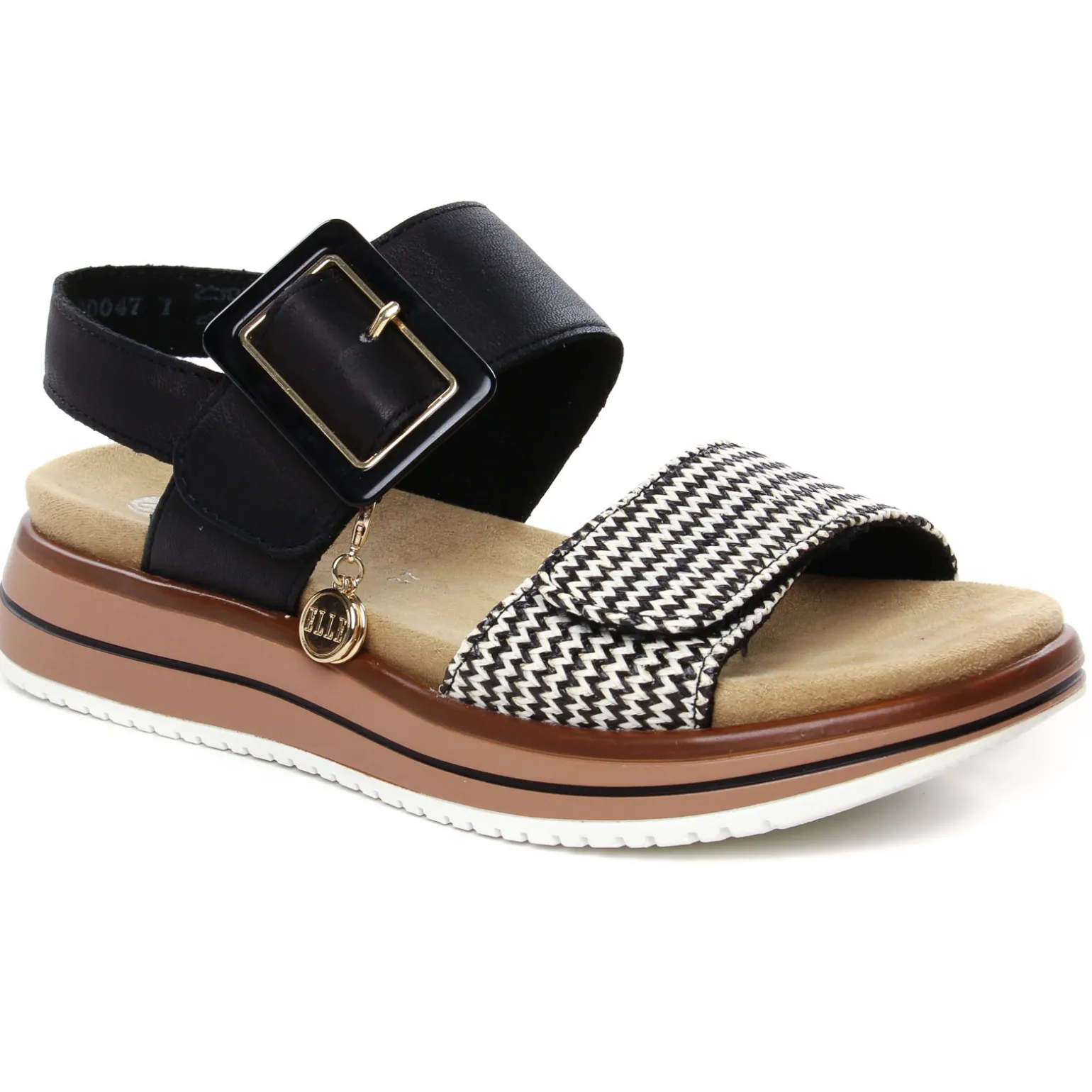 Sandales Compensées Remonte D1J53-02 Schwarz Creme