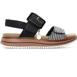 Sandales Compensées Remonte D1J53-02 Schwarz Creme