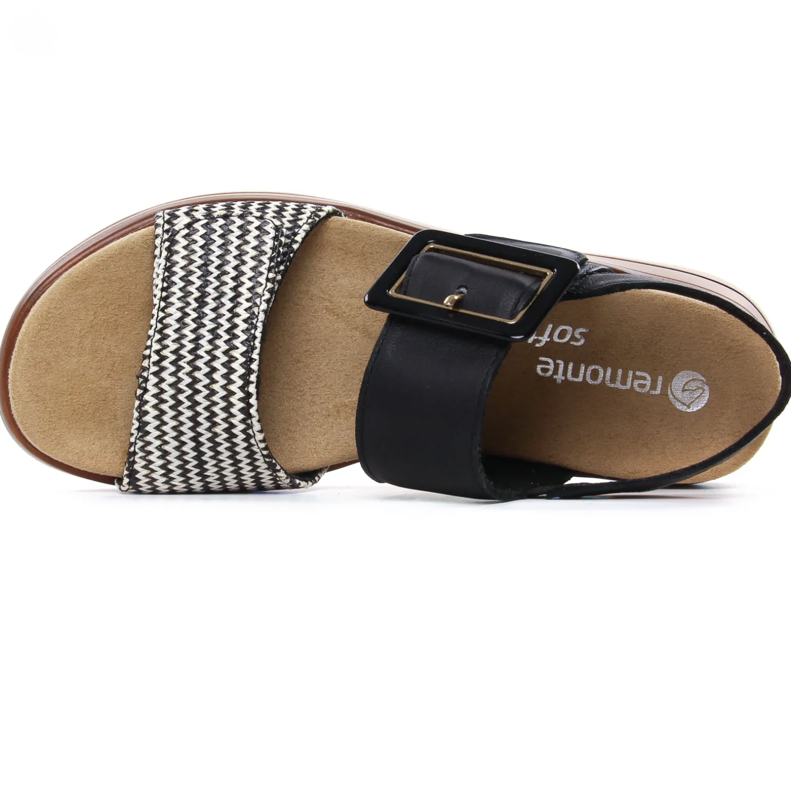 Sandales Compensées Remonte D1J53-02 Schwarz Creme