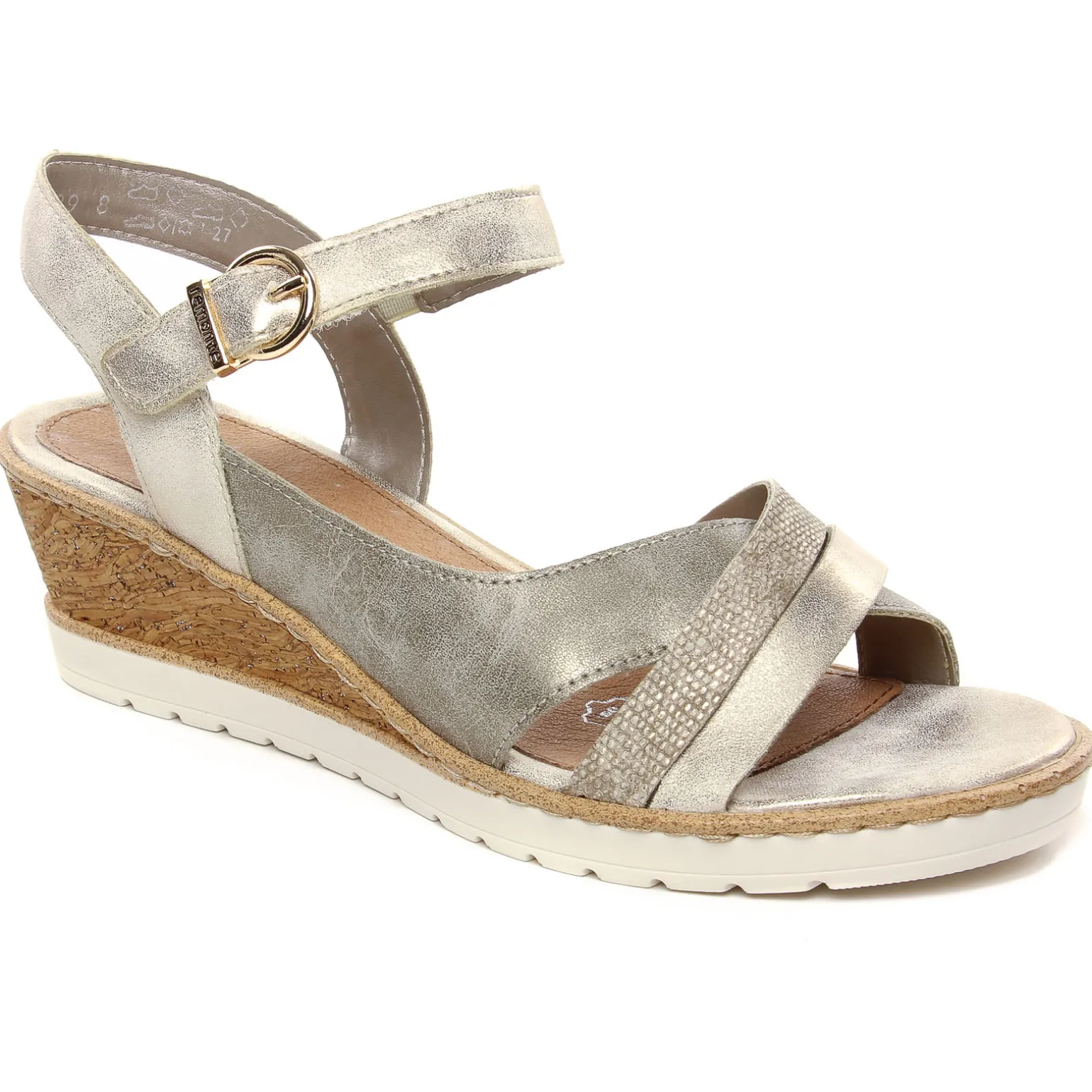 Sandales Compensées Remonte R6263-60 Metal Perle