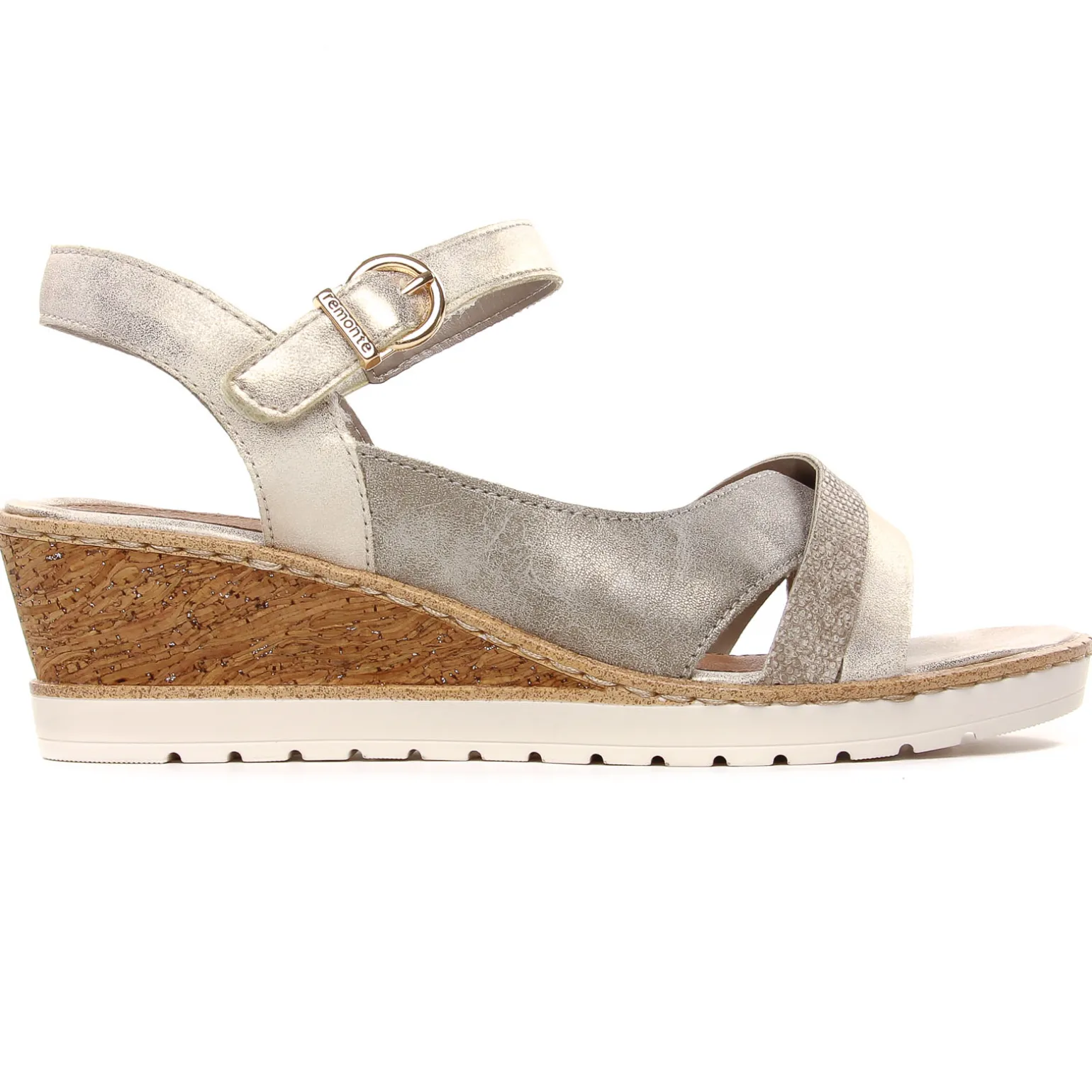 Sandales Compensées Remonte R6263-60 Metal Perle