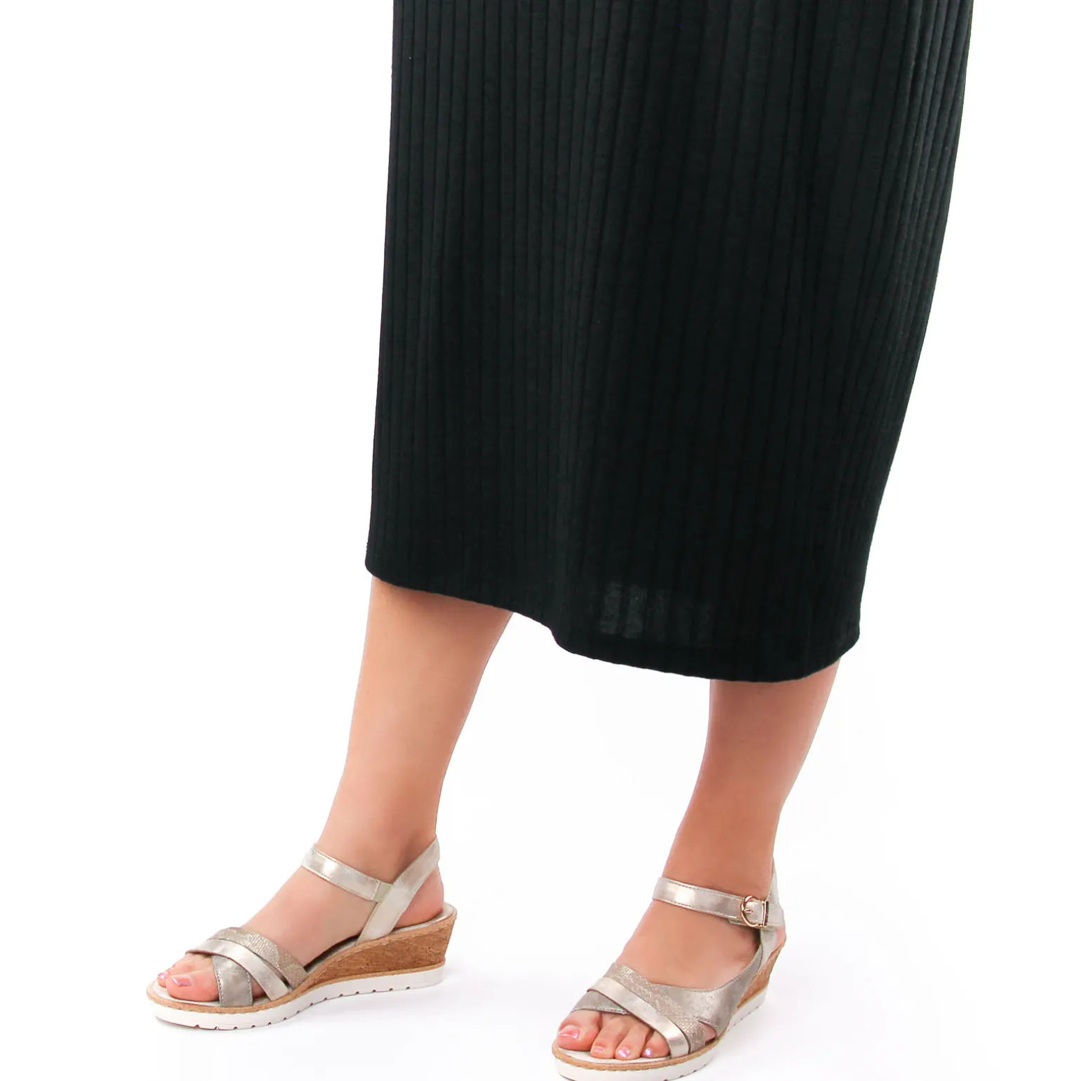 Sandales Compensées Remonte R6263-60 Metal Perle