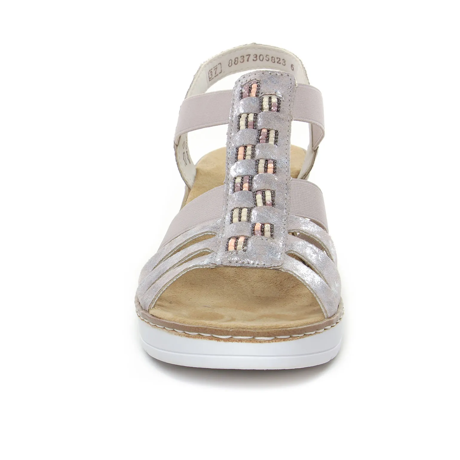 Sandales Compensées Rieker V3822-90 Rose Metallic