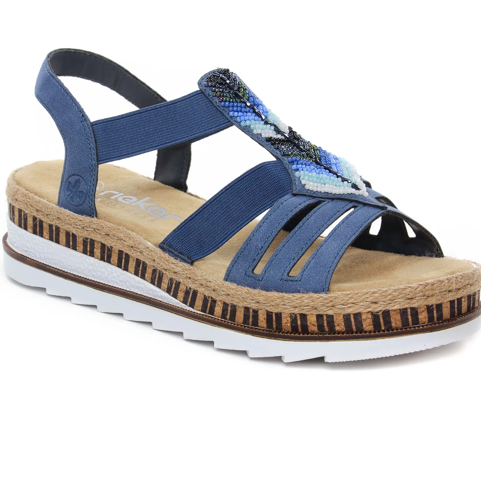 Sandales Compensées Rieker V7909-12 Bleu