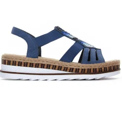 Sandales Compensées Rieker V7909-12 Bleu