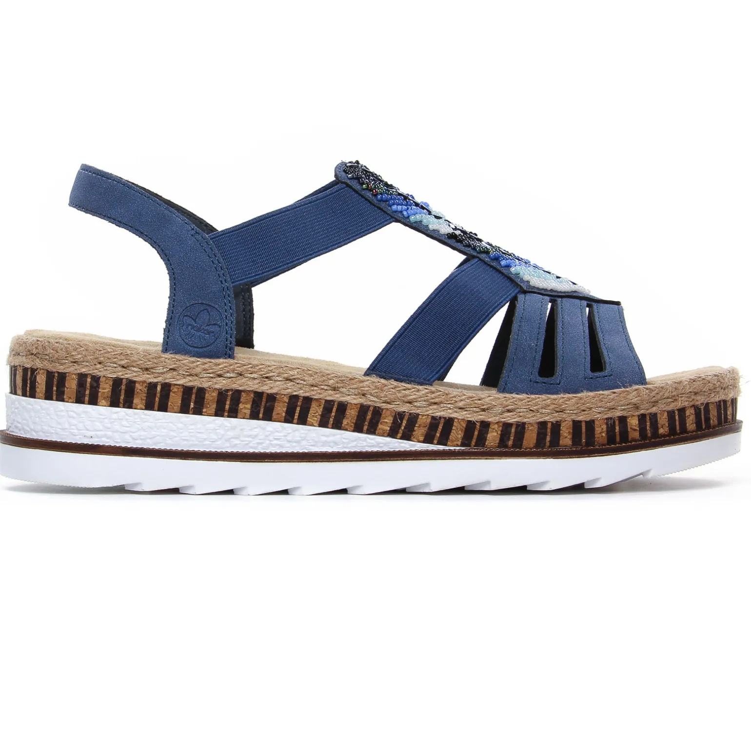 Sandales Compensées Rieker V7909-12 Bleu