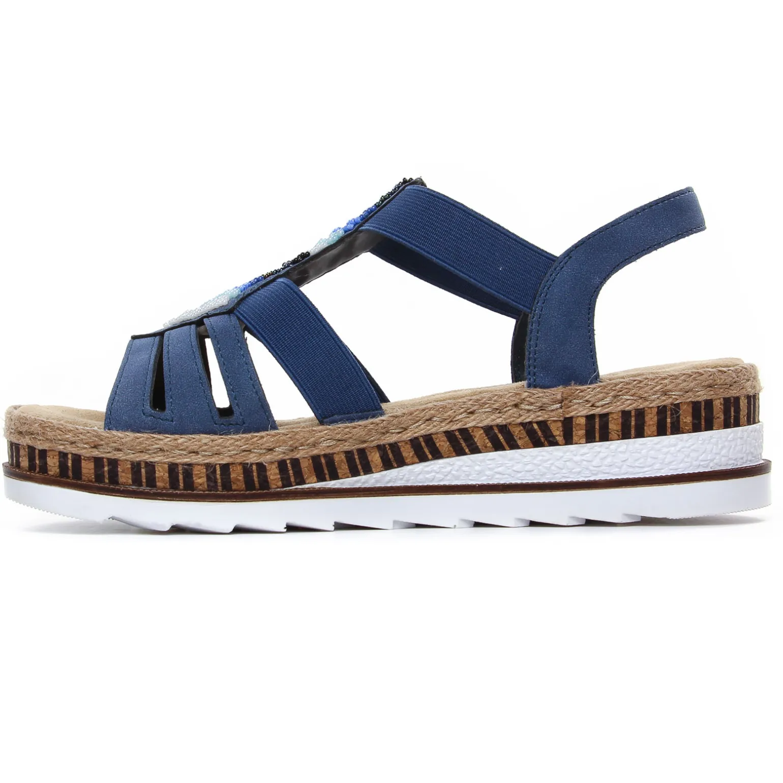 Sandales Compensées Rieker V7909-12 Bleu