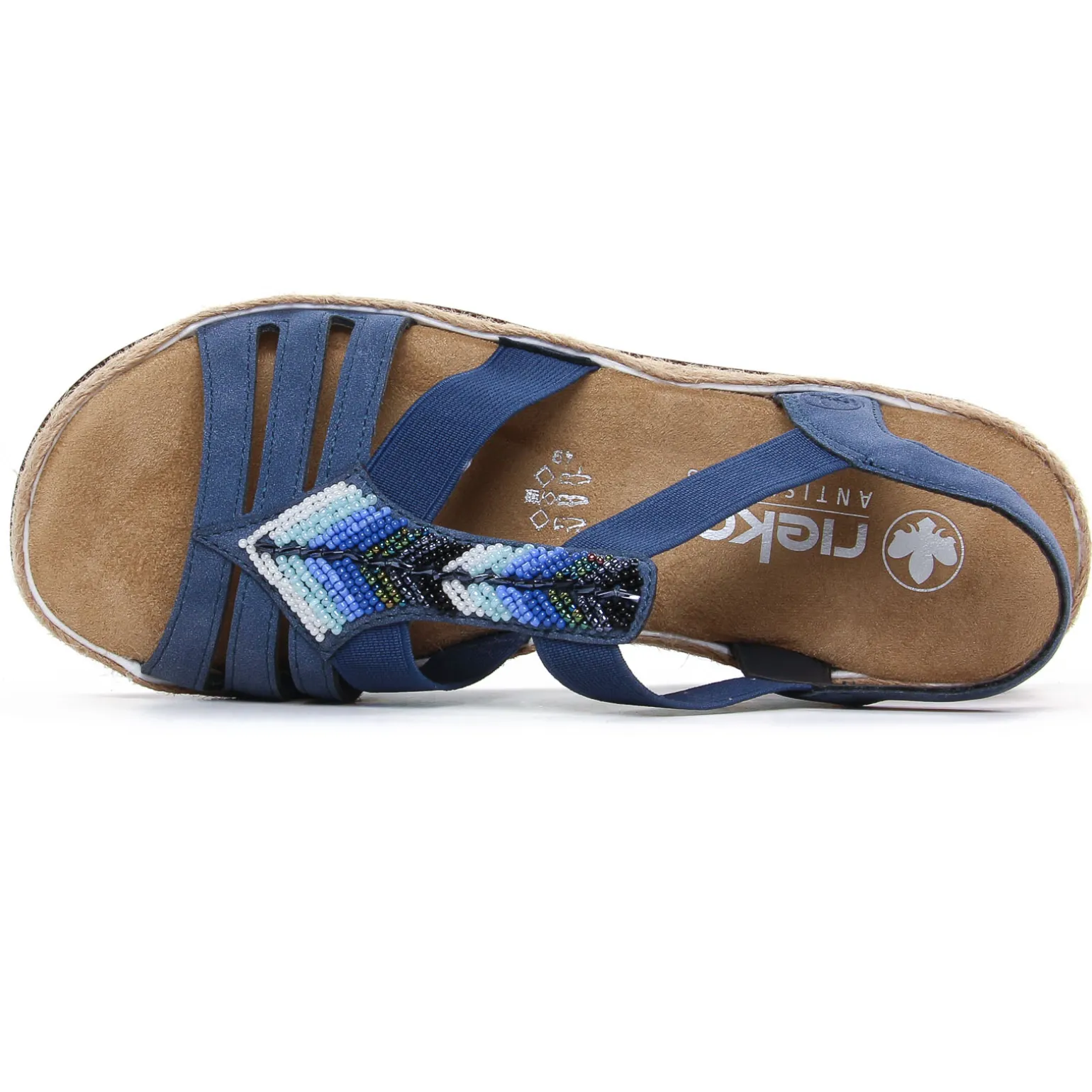 Sandales Compensées Rieker V7909-12 Bleu