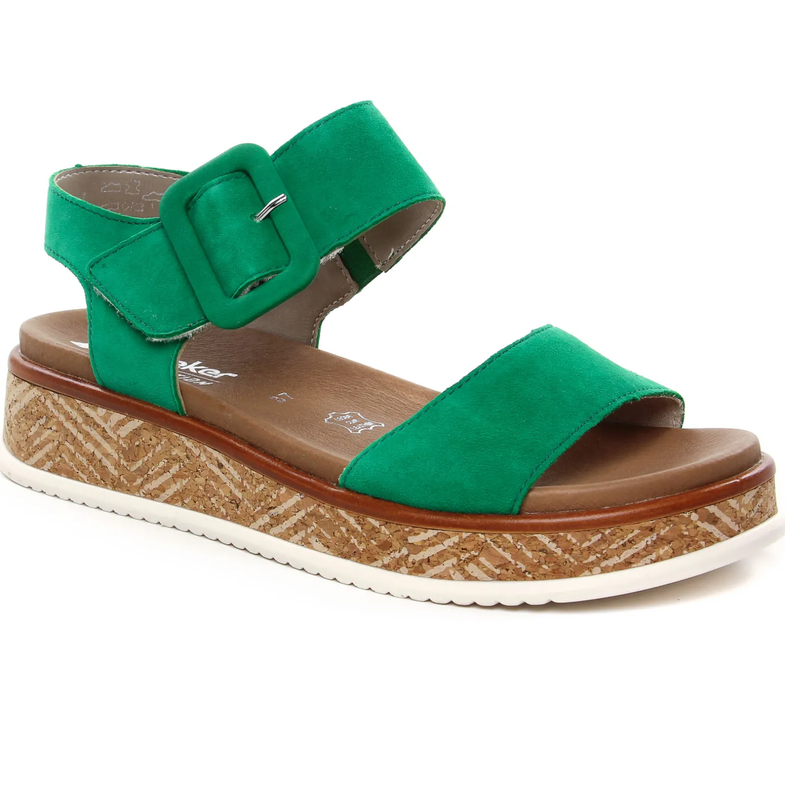 Sandales Compensées Rieker W0800-52 Applegreen