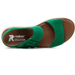 Sandales Compensées Rieker W0800-52 Applegreen