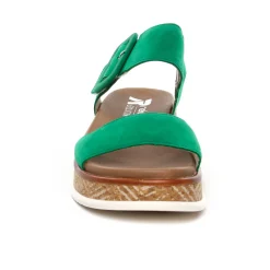 Sandales Compensées Rieker W0800-52 Applegreen