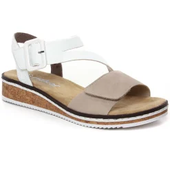 Sandales Compensées Rieker V3660-60 Nude Weiss