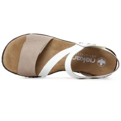 Sandales Compensées Rieker V3660-60 Nude Weiss