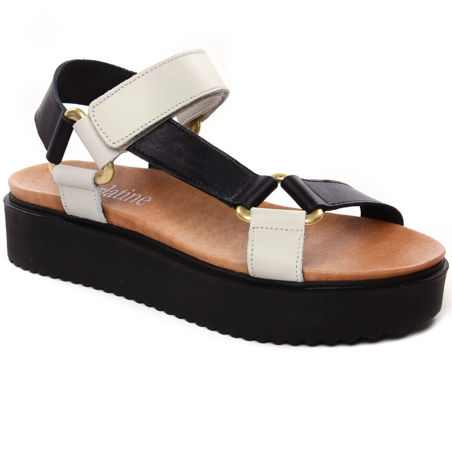 Sandales Compensées Scarlatine Co44948Ea Lat Noir Nut