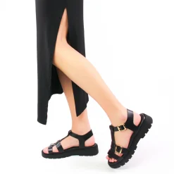 Sandales Compensées Scarlatine Co45420B Noir