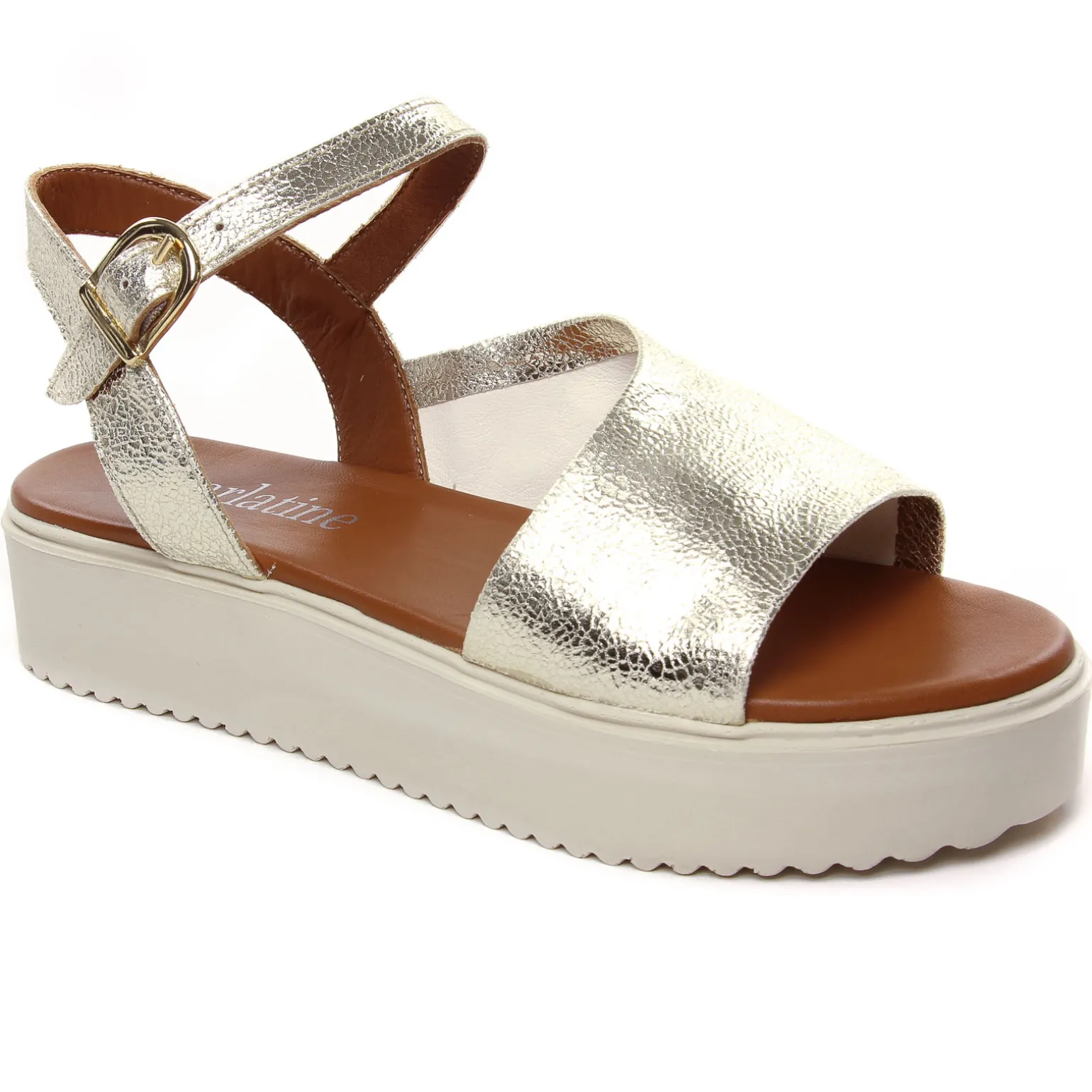 Sandales Compensées Scarlatine Co45090 Platine