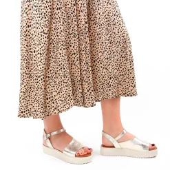 Sandales Compensées Scarlatine Co45090 Platine