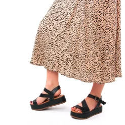 Sandales Compensées Scarlatine Galy Noir