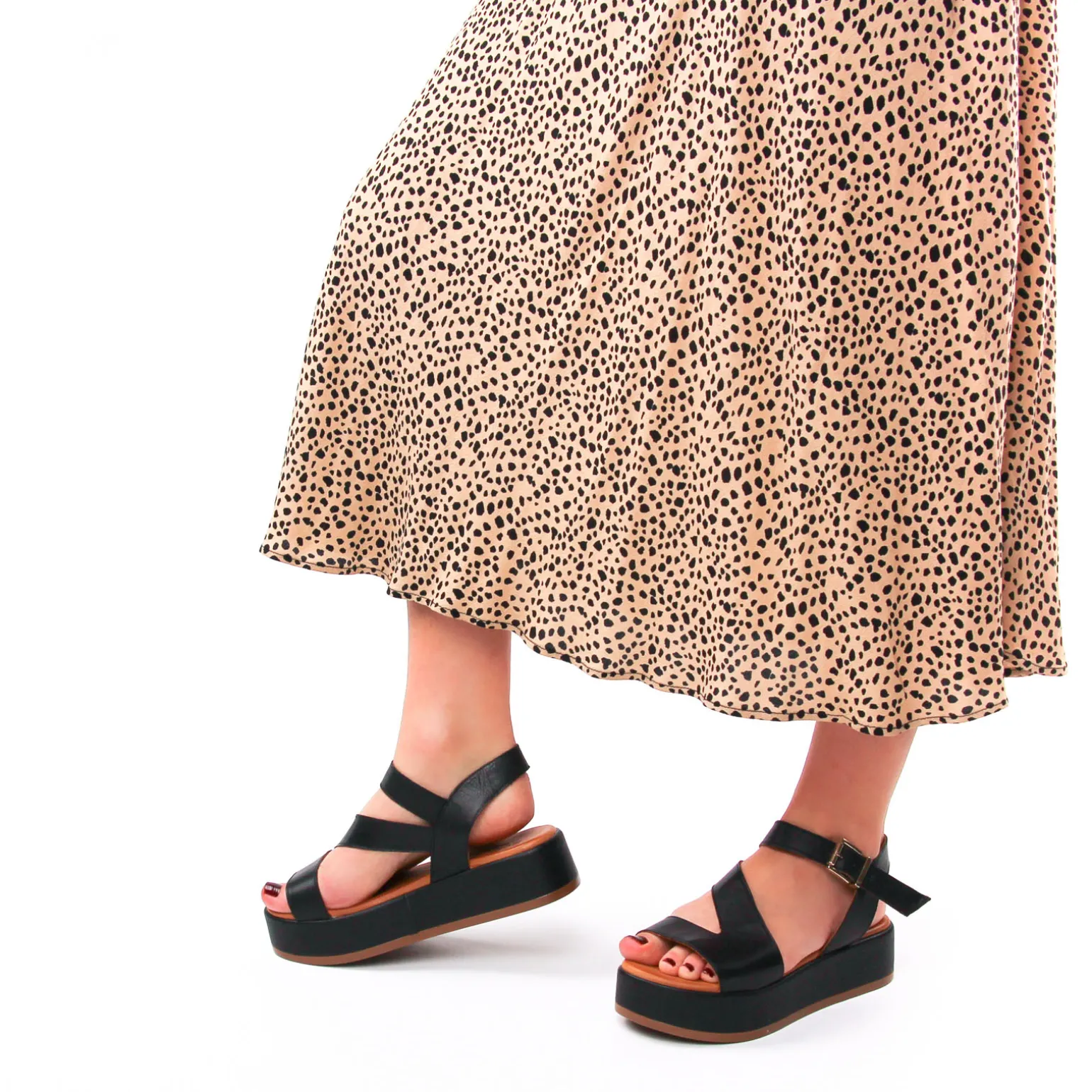 Sandales Compensées Scarlatine Galy Noir