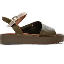 Sandales Compensées Scarlatine Co45090 Kaki Fumo