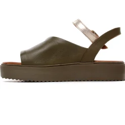 Sandales Compensées Scarlatine Co45090 Kaki Fumo